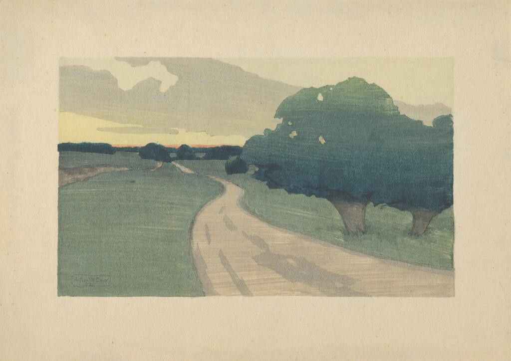 The Long Road – Argilla by Arthur Wesley Dow – Woodcut Landscape Art Print