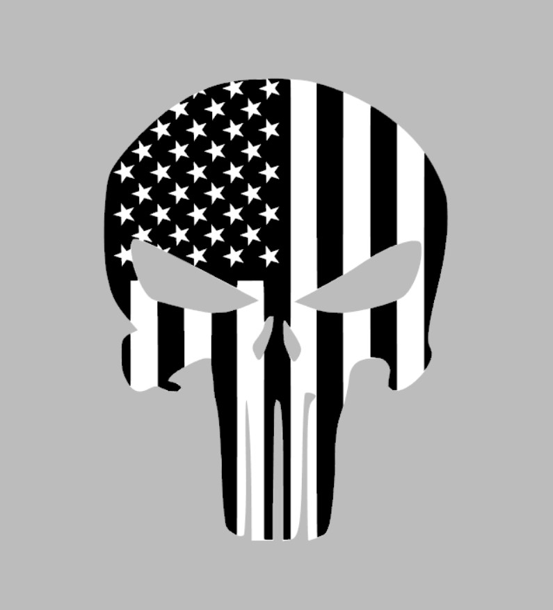 Punisher Skull Flag Decal Vinyl Sticker American Flag – Truck Rear Window, Car