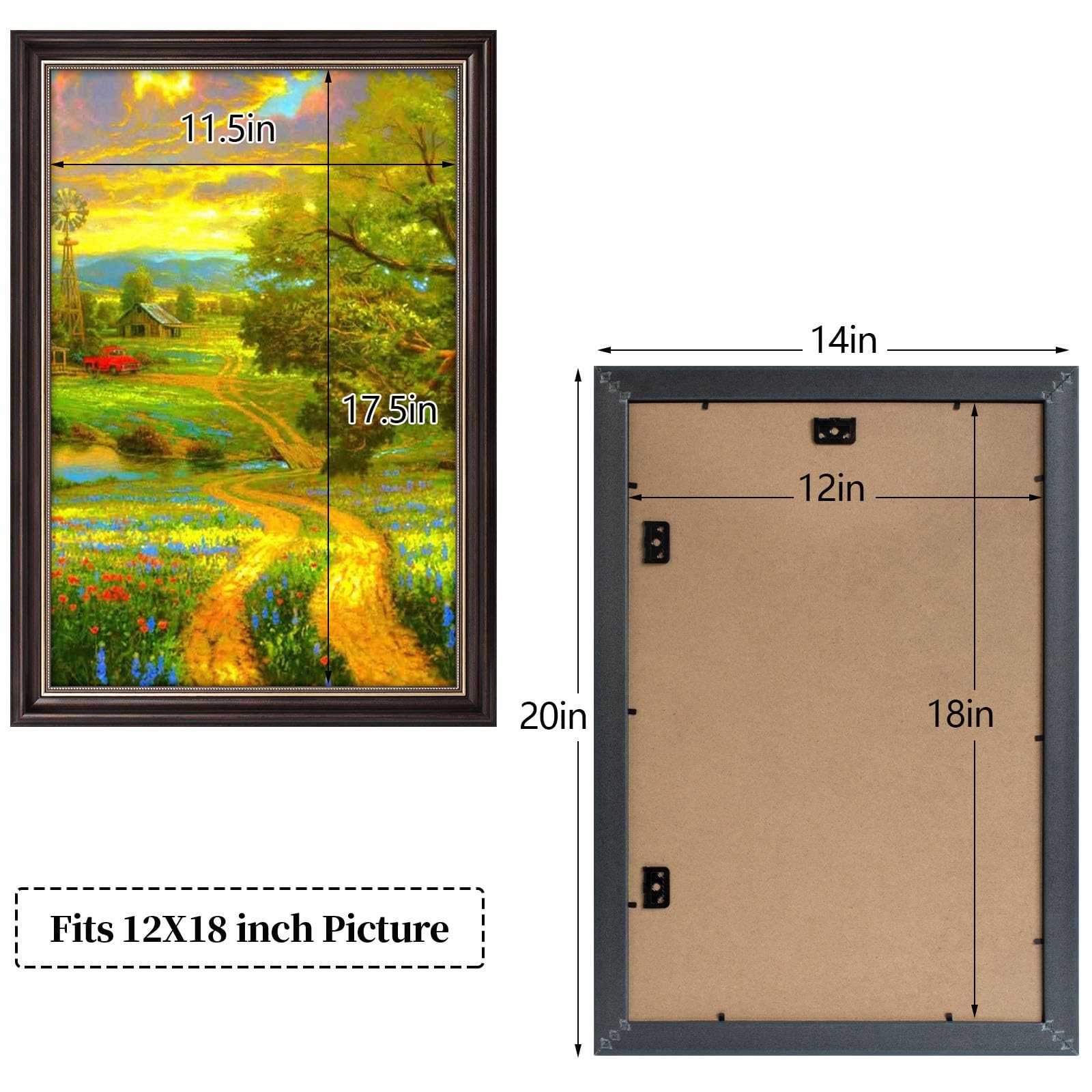 12×18 Picture Frame Without Mat for 12×18 Photo/Prints,High Definition Real …