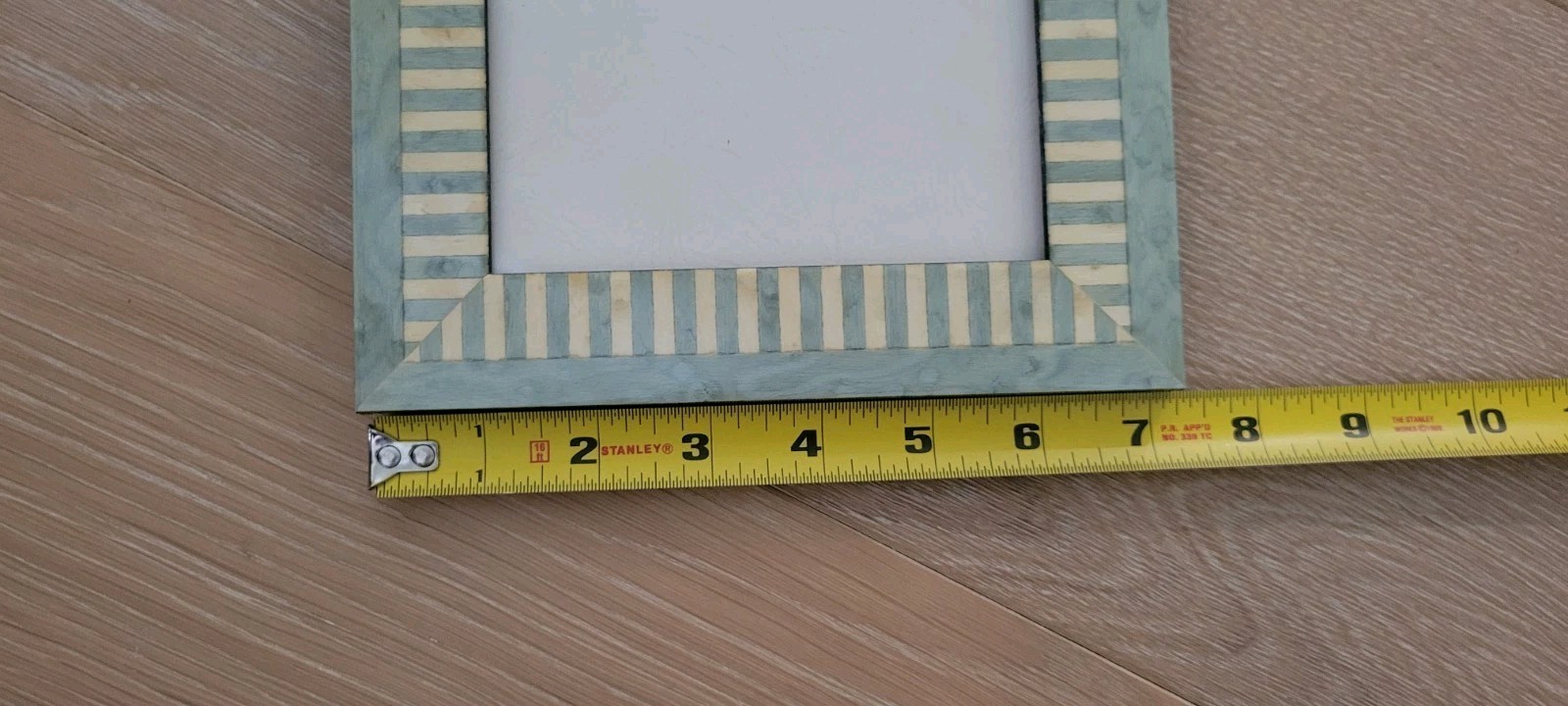 💕 NATALINI PICTURE FRAME 5X7 BLUE STRIPED GLOSSY LACQUERED MADE IN ITALY OOAK