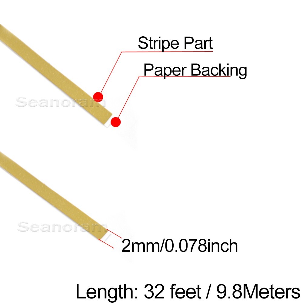1/12″ 2mm Matte Gold DIY Home Shop Pinstriping Pin Stripe Decal Vinyl Sticker