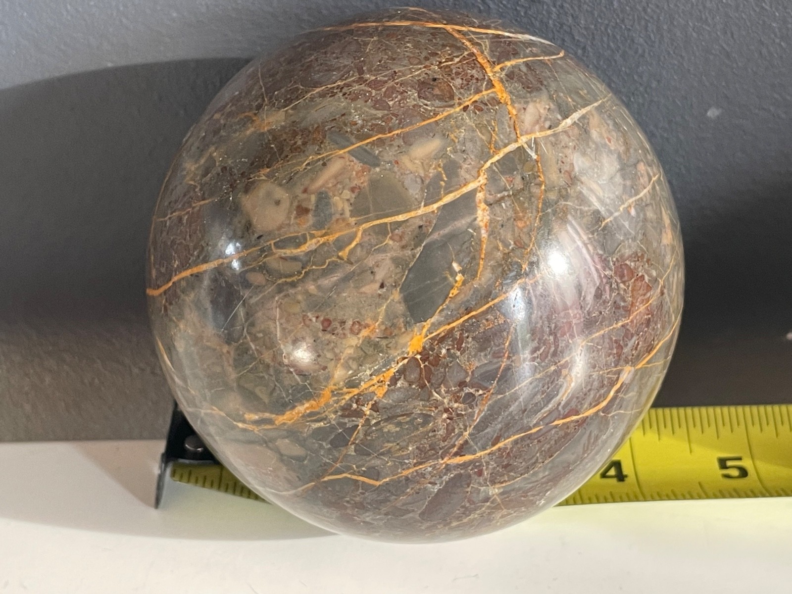 Set of 6 Polished Marble Stone Spheres 4” Decorative Orbs Natural Veined Art Dis