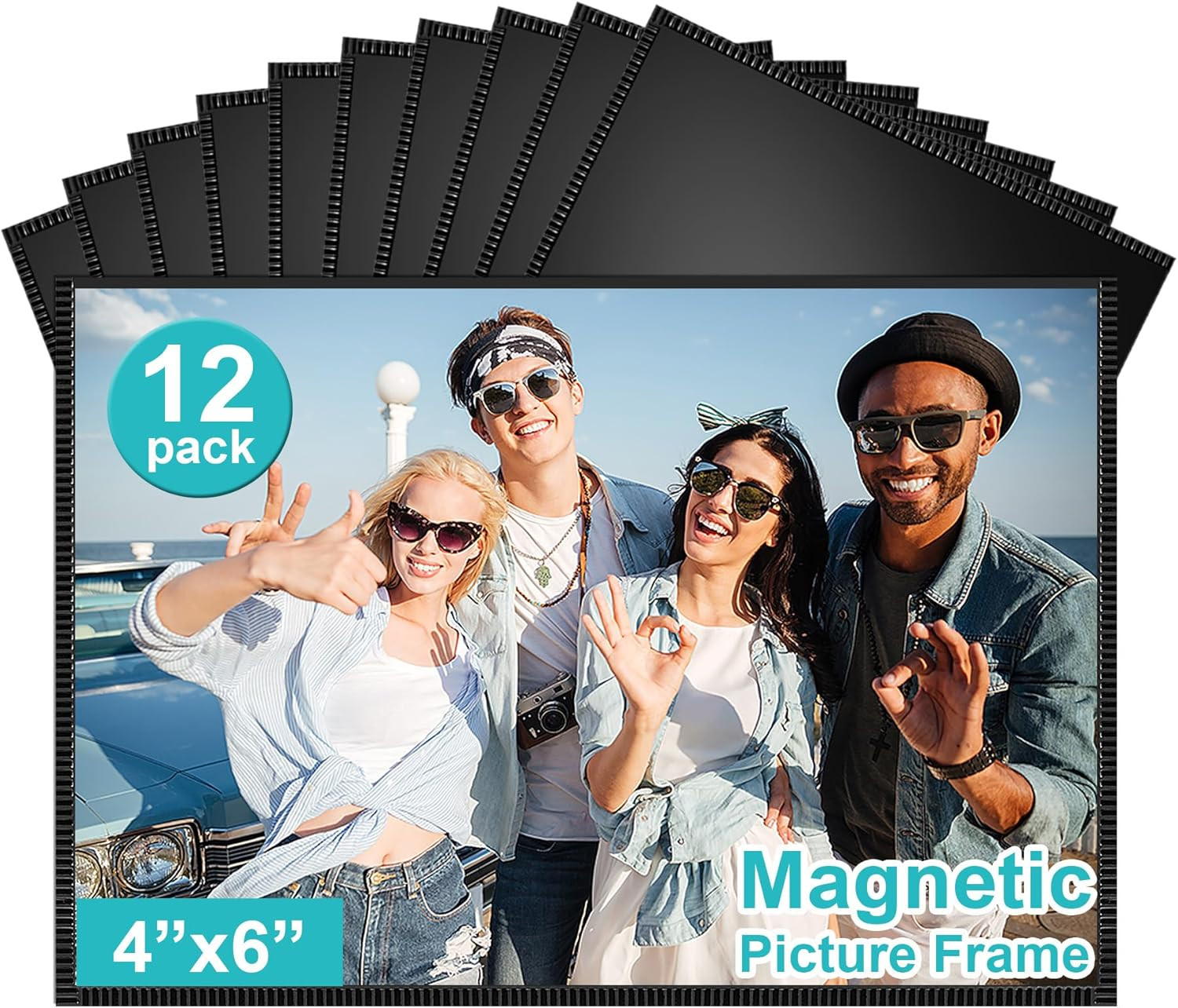 12 Pack Magnetic Photo Sleeves 4×6 Picture Holder Wall Decoration Fridge Magnet