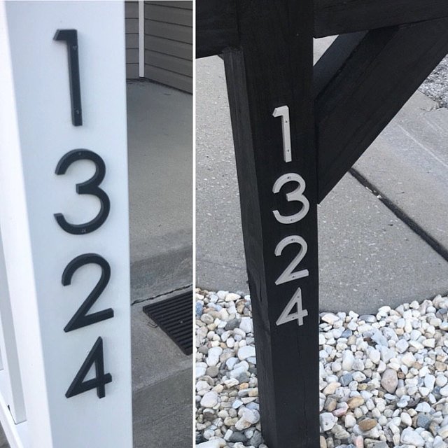 4 inch Modern House Address Numbers Letters, color choices