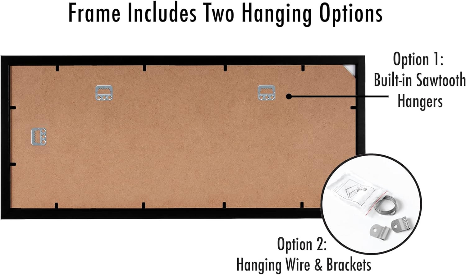 Americanflat 8X20 Picture Frame in Black – Engineered Wood Photo Frame with Shat