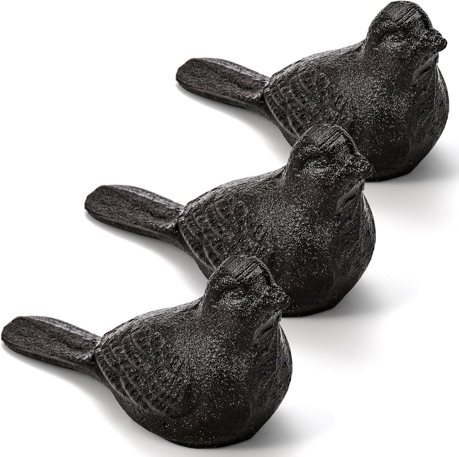 3 Pack Cast Iron Door Stopper Decorative Heavy Duty Rustic Bird Wedge for Carpet