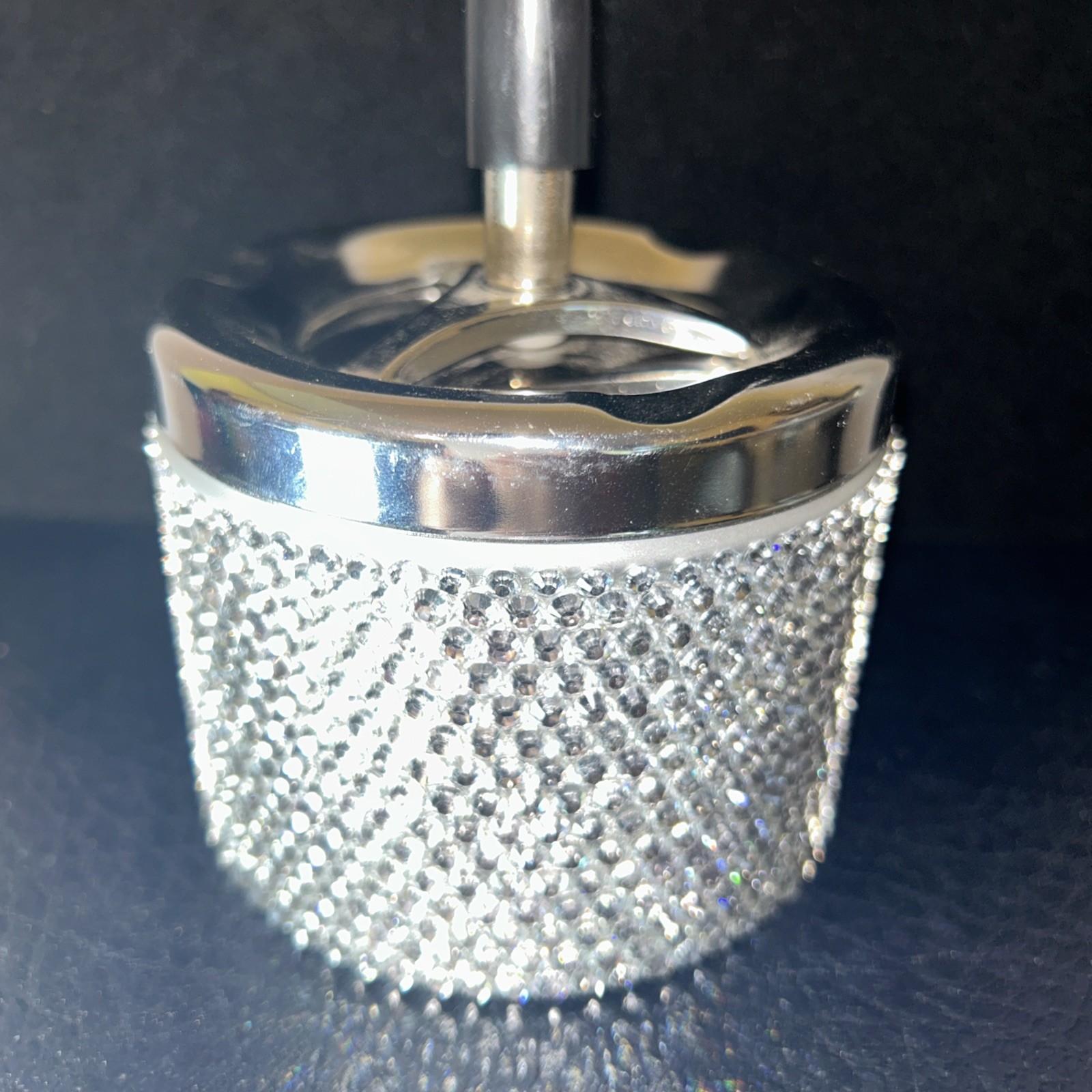 Crystal Diamonds Ashtray Portable Smokeless Stand Cylinder Fairy Silver Bling