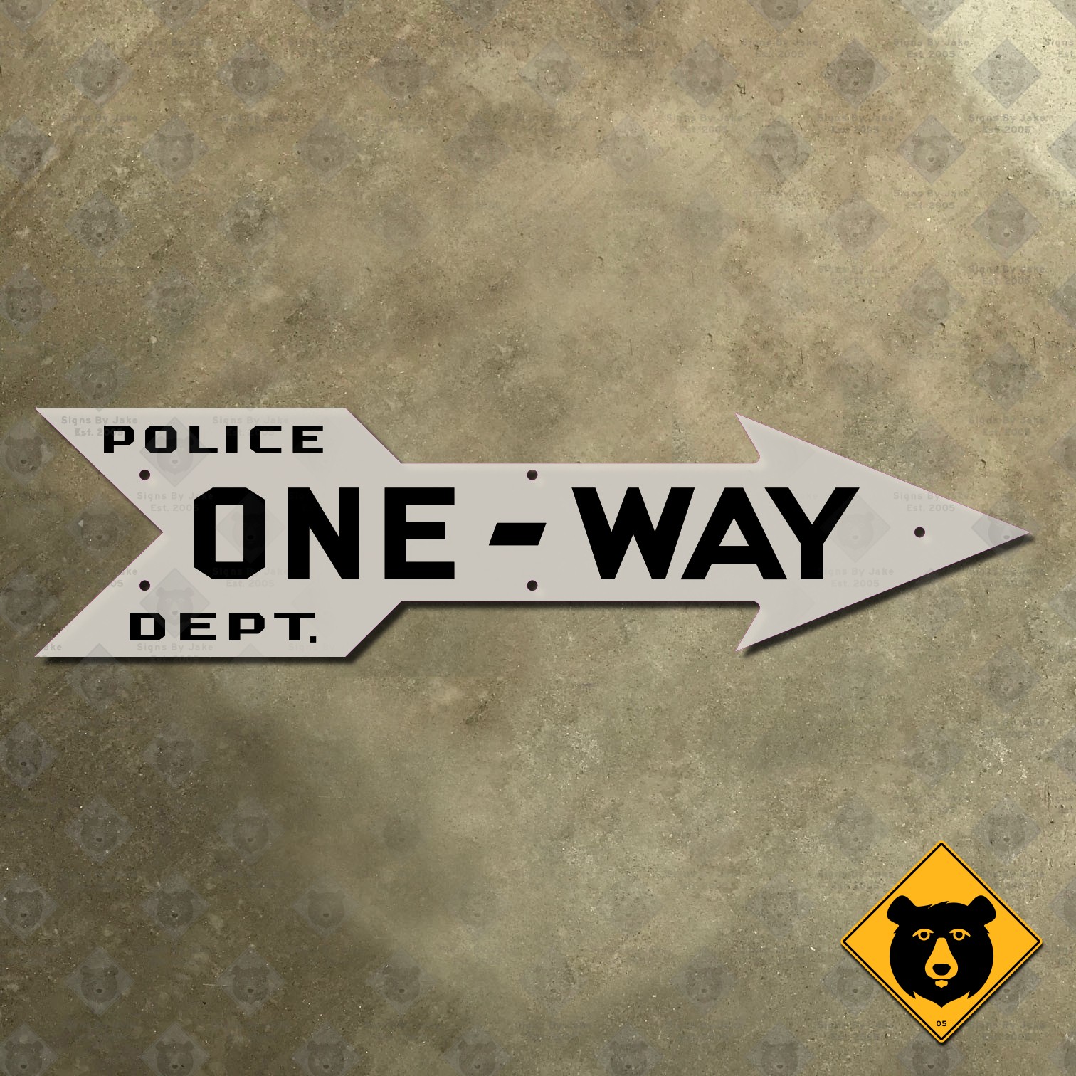 New York City ONE WAY road street sign cutout arrow 1920s police dept. 36×9