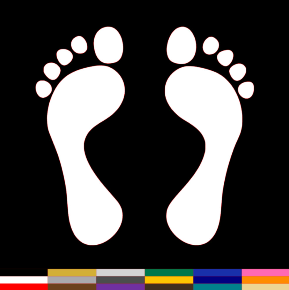 Foot Sticker PICK SIZE COLOR Vinyl Decal Footprint Tracks Prints Car Wall Window