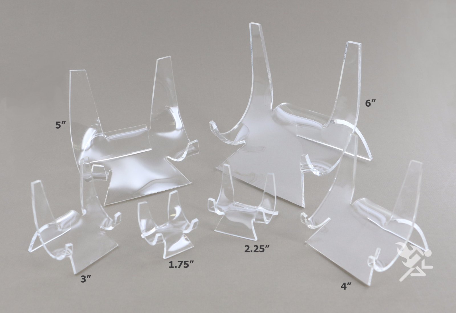 Clear Acrylic Easel Display Stand for 6″ to 9″ Plates (4″ High) Qty: 1