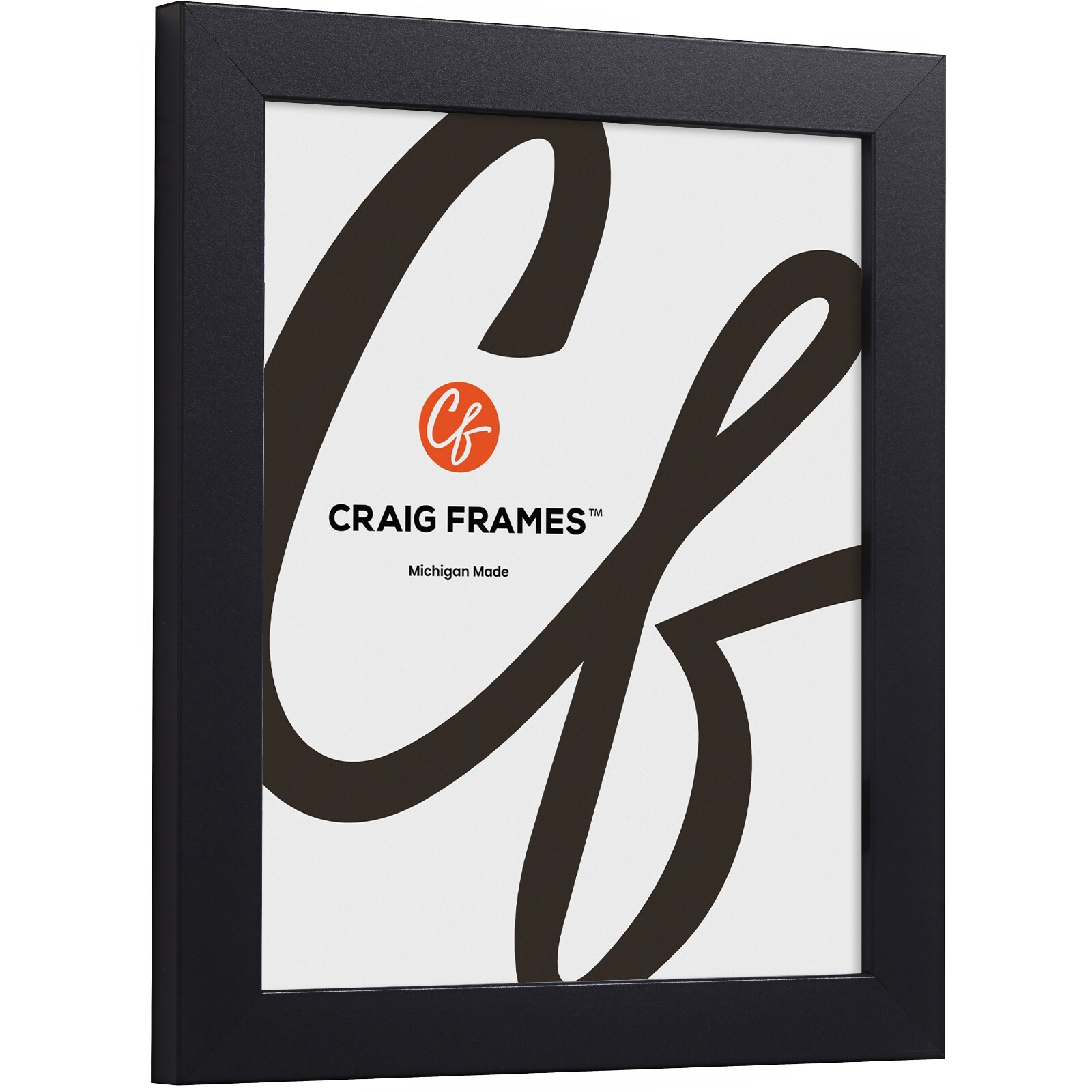 Craig Frames Essentials, 1″ Wide Modern Simple Black Picture Frame With a Mat