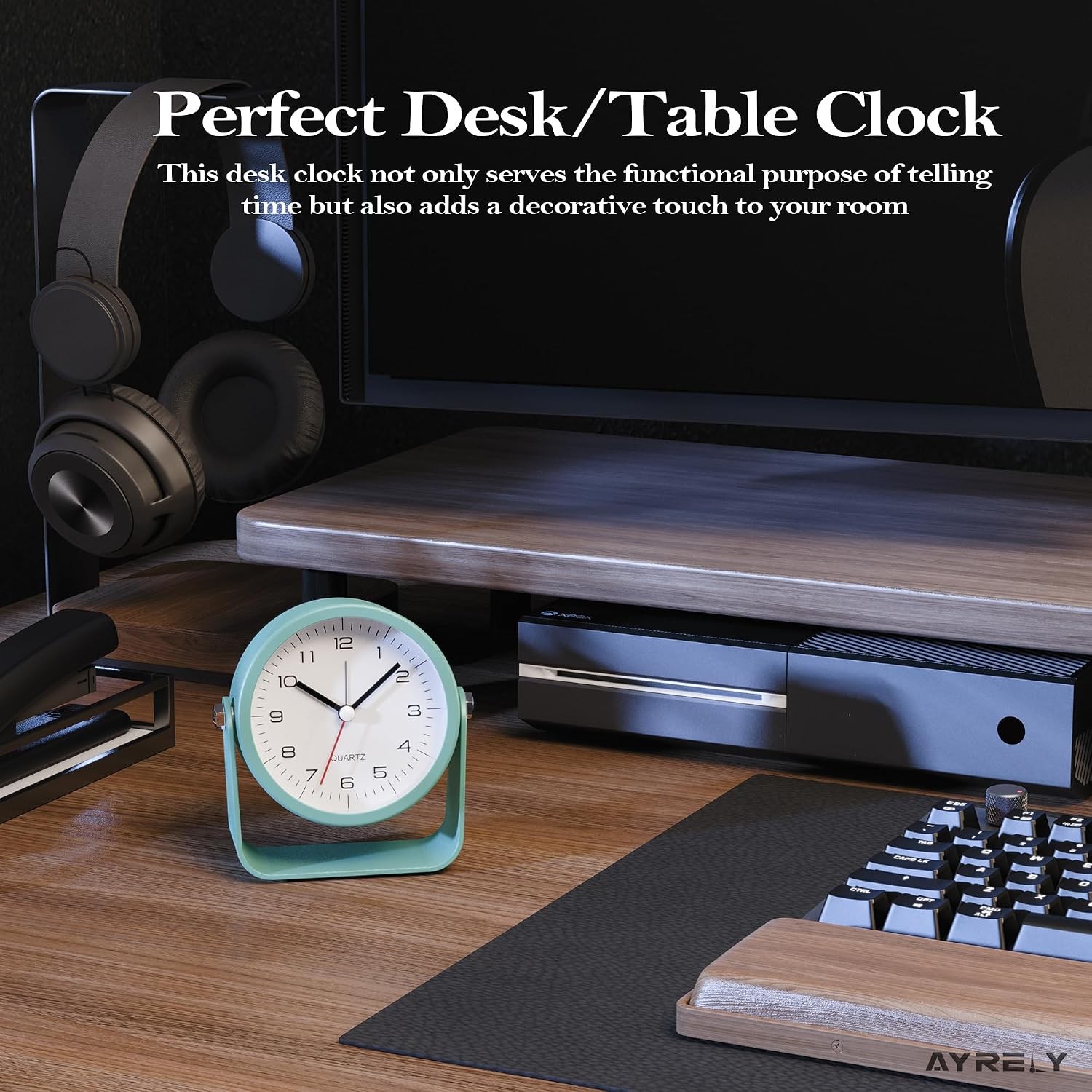 ® 3.5 Inch Small Analog Alarm Clocks,Battery Operated Desk Clock,Cute Table