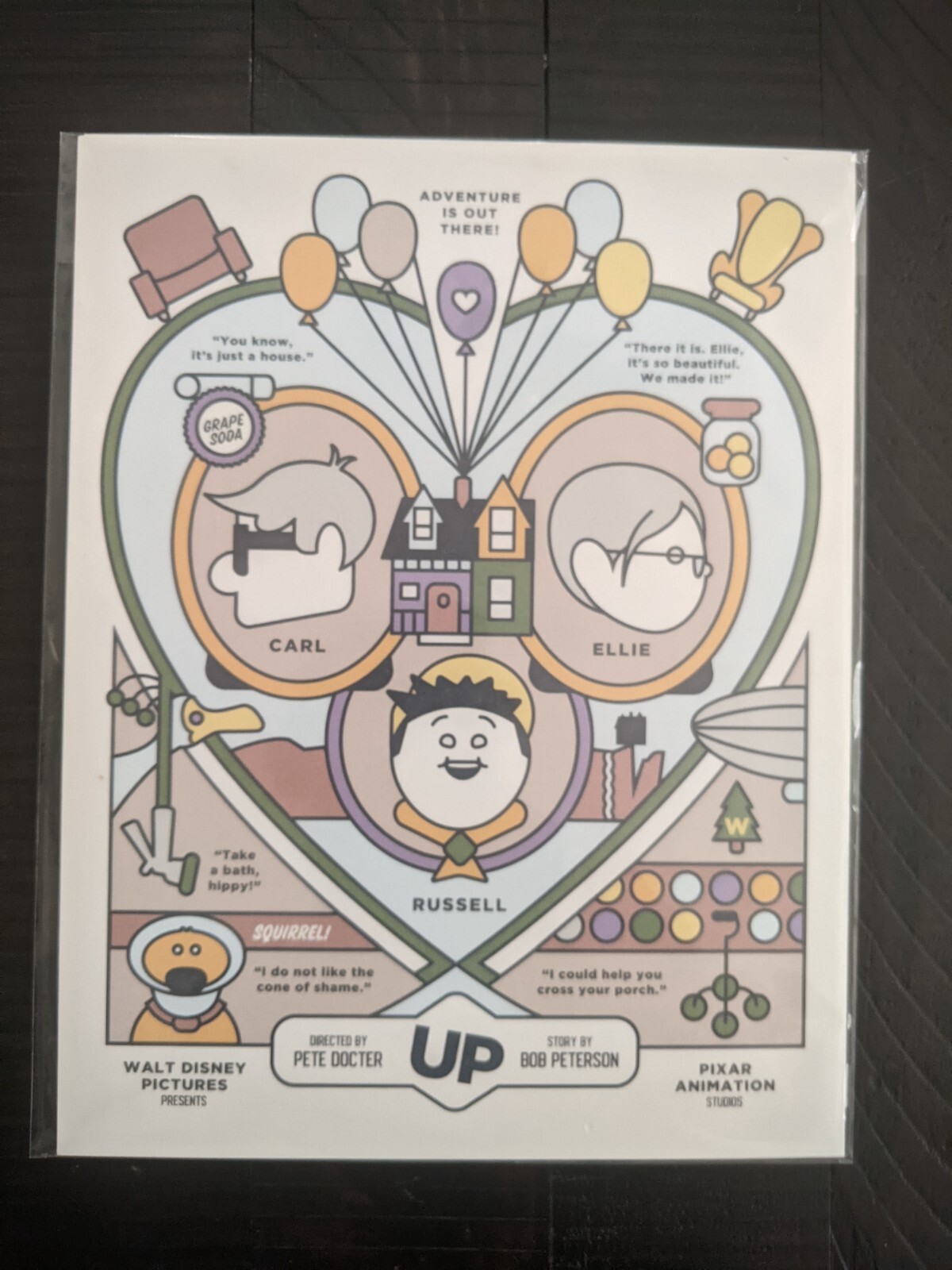 UP Pixar UP! 11 x 9 Original Art Print Poster by Prints and the Revolution – NEW