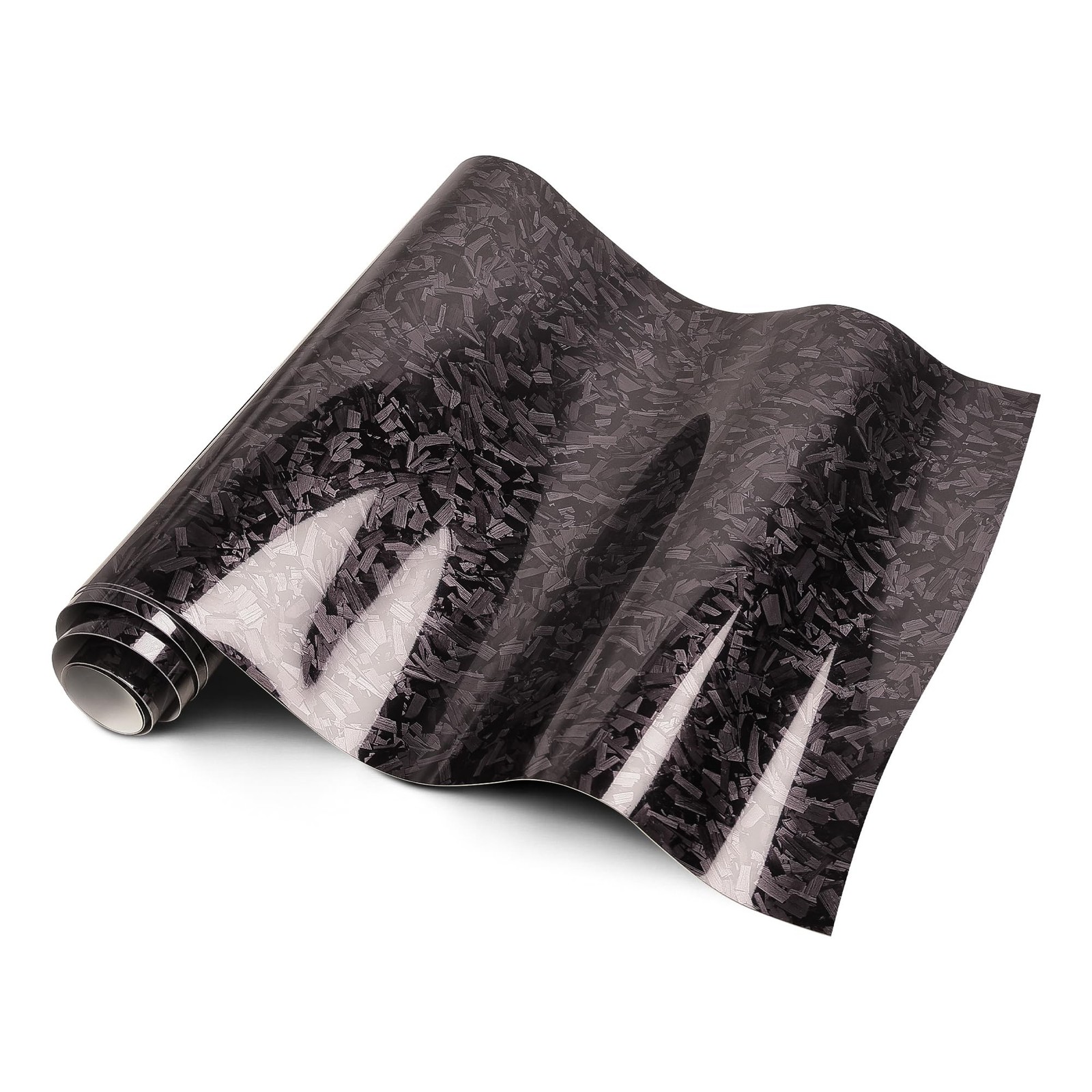 Lypumso Black Forged Carbon Fiber Vinyl Wrap, High Gloss Car Wrap Vinyl Film …