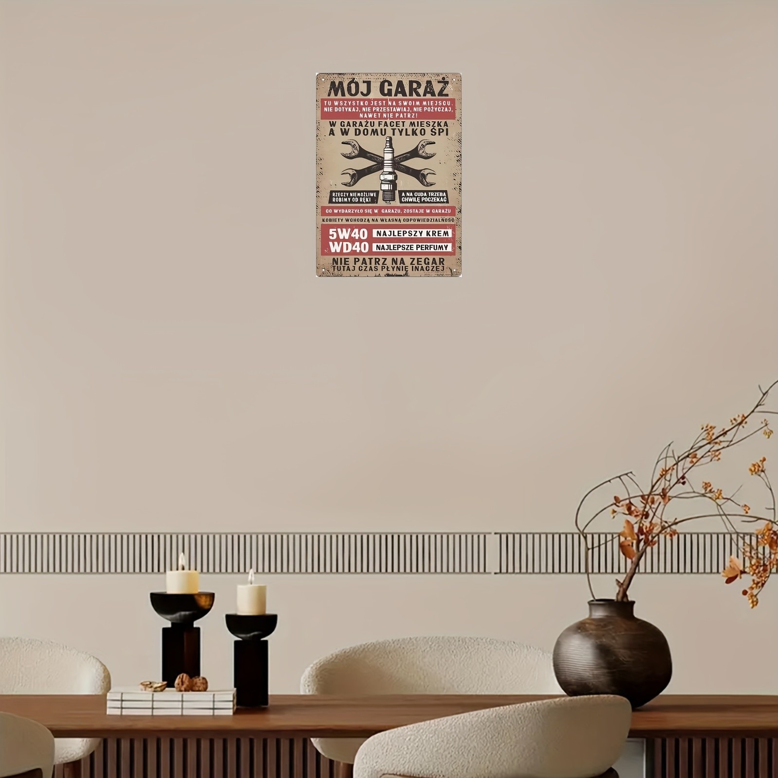 Vintage Metal Garage Rules Metal Tin Signs 12×8 Inches (30x20cm) – Rustic Dist