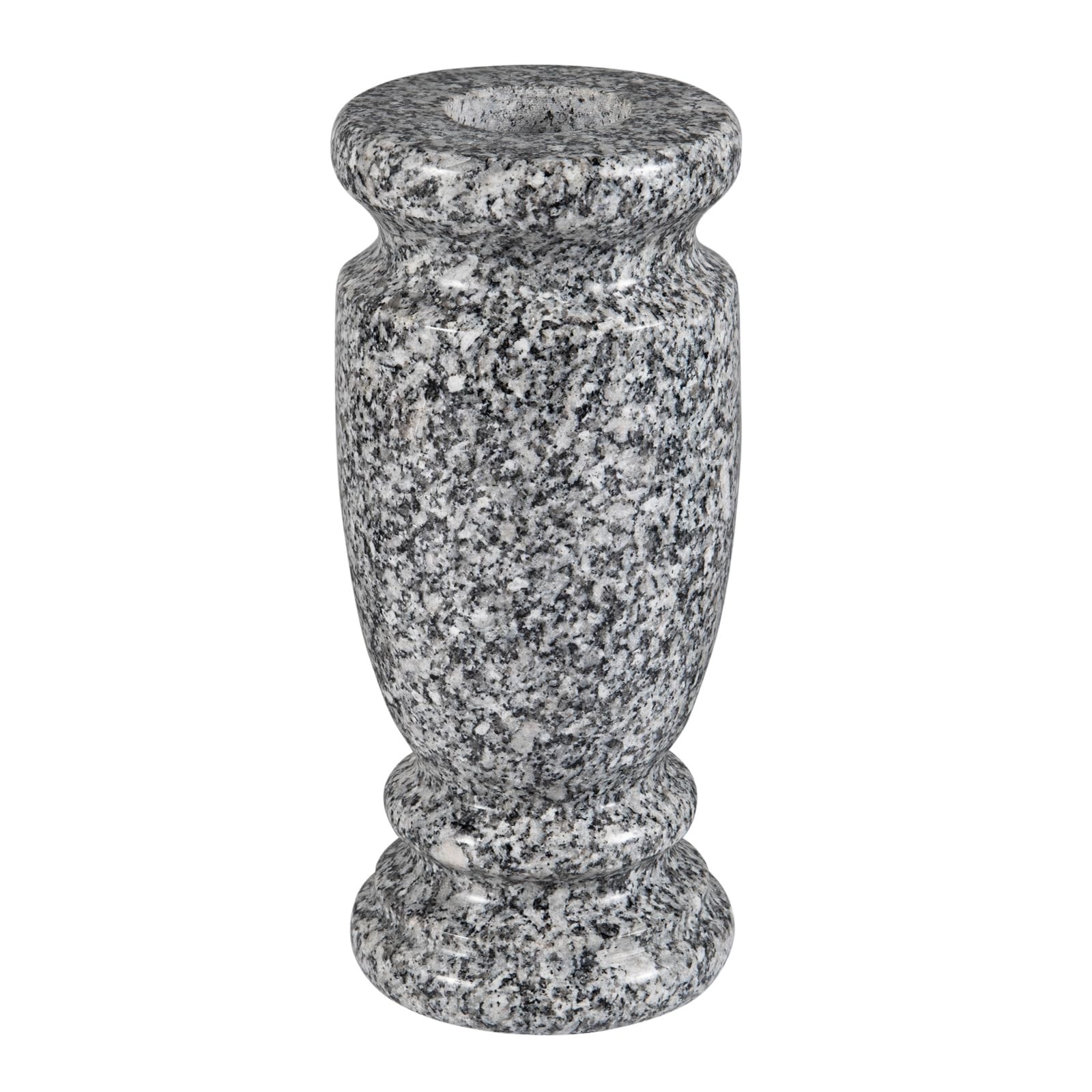 Afvarir Gray Granite Cemetery Vase for Grave, 4.3″ W x 9.8″ H