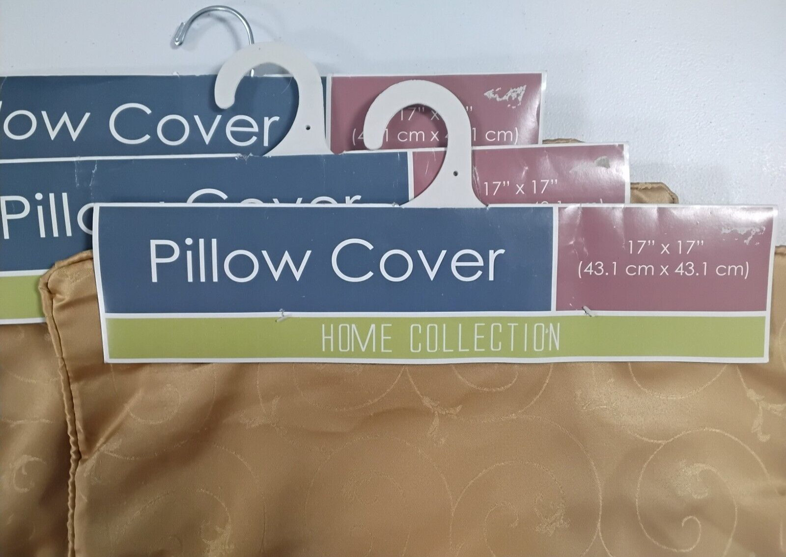 Set of 3 ‘Home Collection’ Zipper Throw Pillow Covers 17×17 100% Polyester NWT