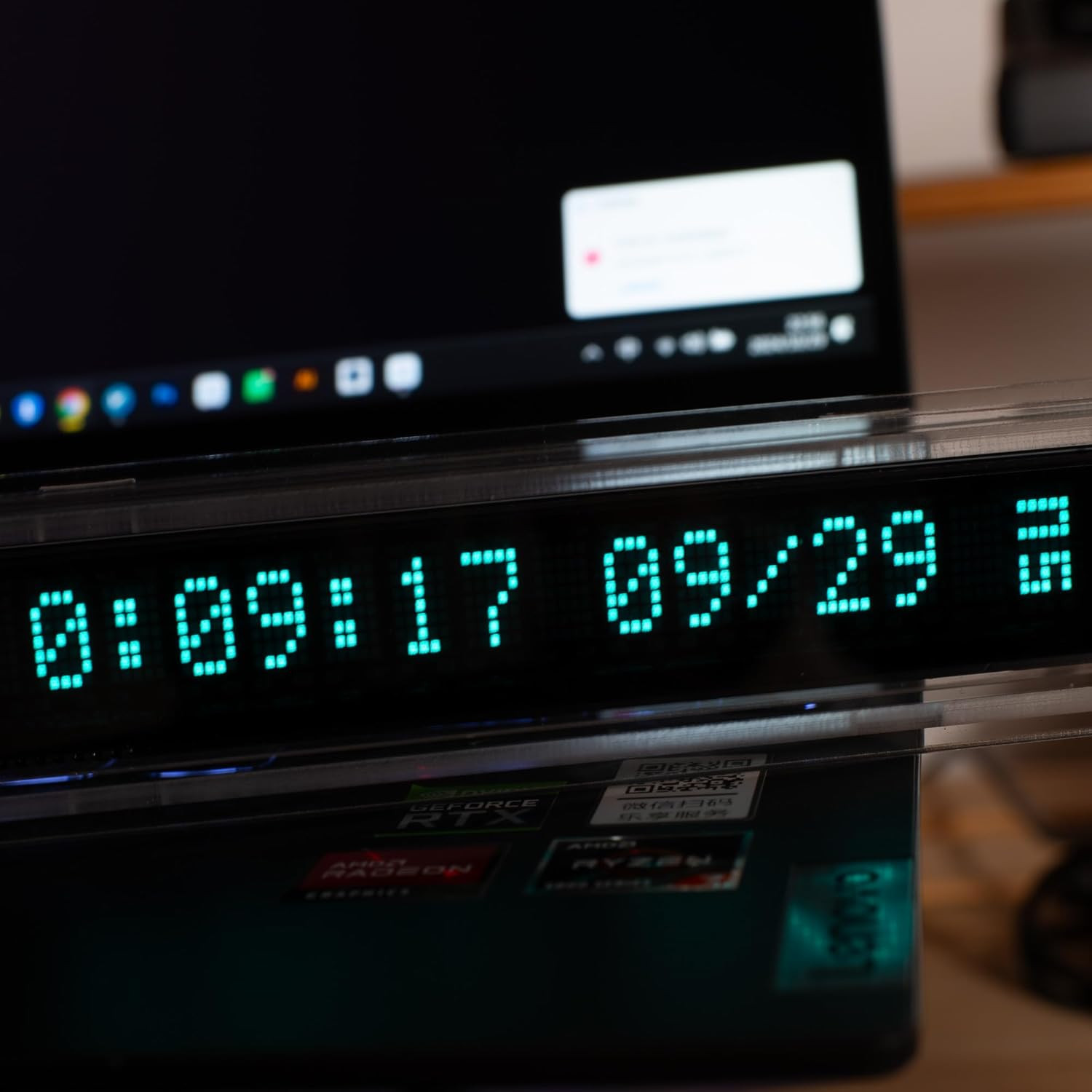 Retro Desk Clock for Office – Nixie Tube Style Digital Clock, VFD Tube Glow Disp