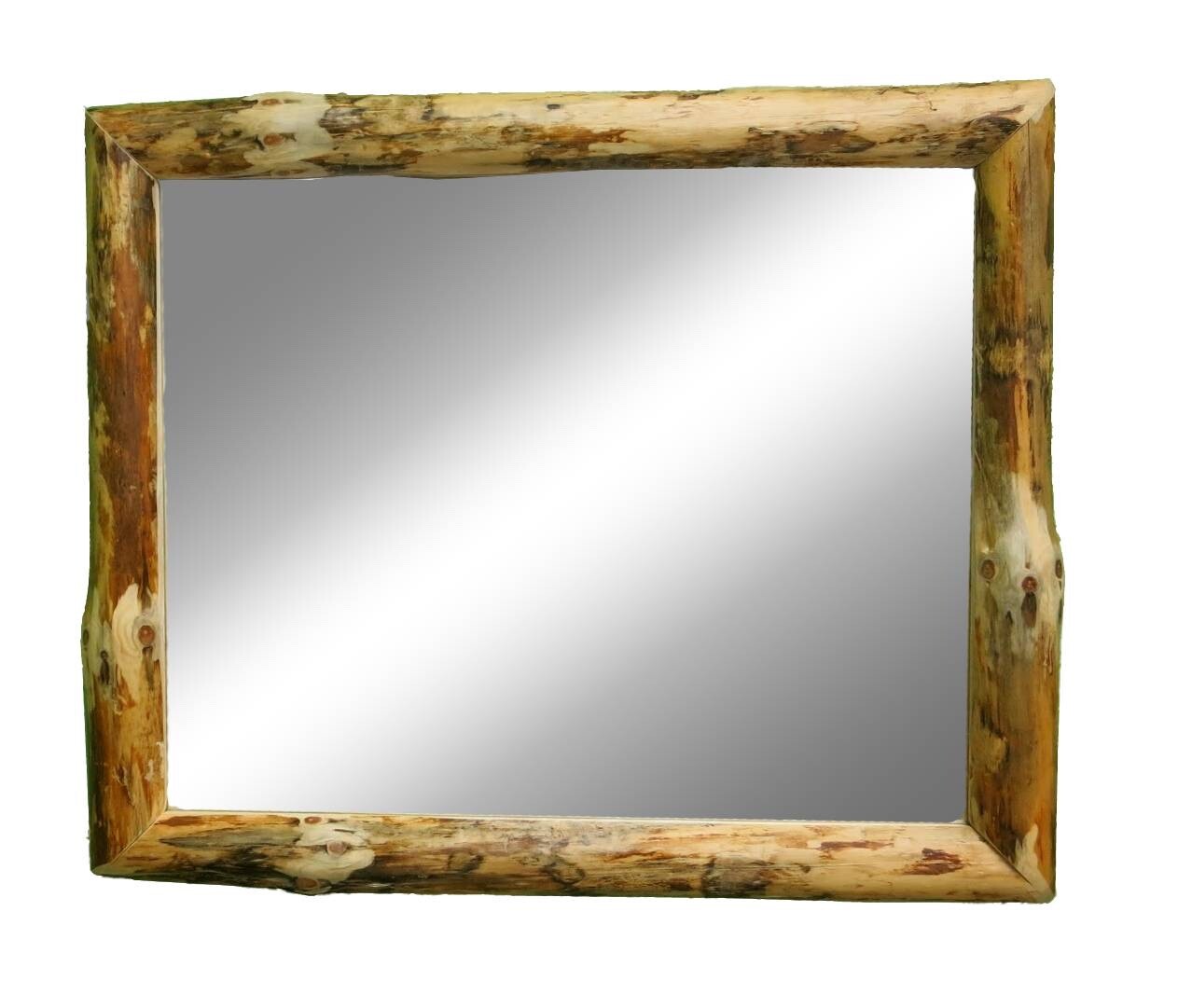 Northern Rustic Pine Log Mirror-35×29-Solid Wood/Free Shipping/Made in USA