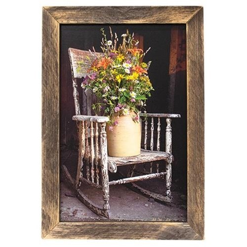 New “SHABBY CHIC ROCKING CHAIR” Wood Framed Print 19.5″w x 13.5″h