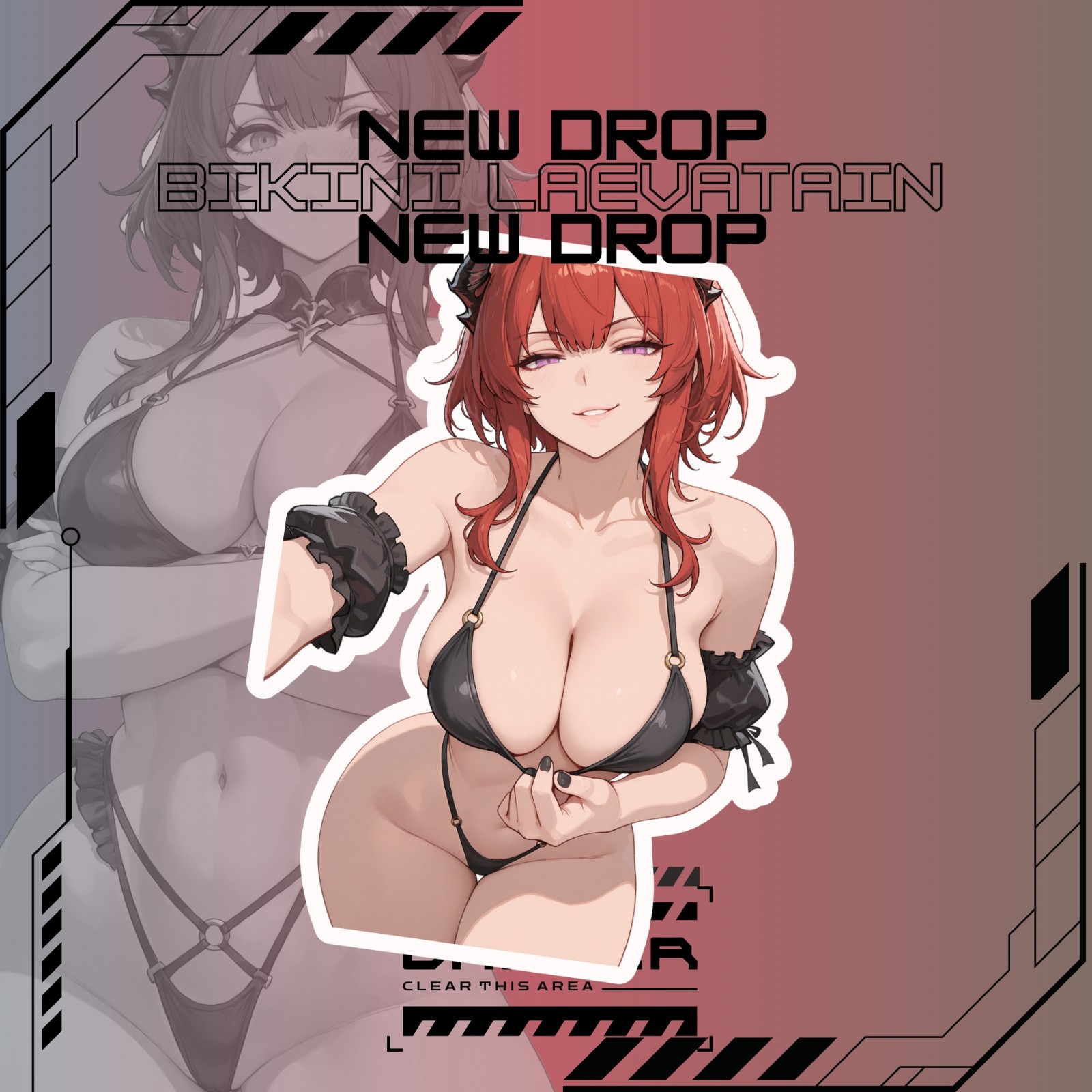Bikini Laevatain | Arknights Endfield | Anime Girl Waifu Sticker Decal