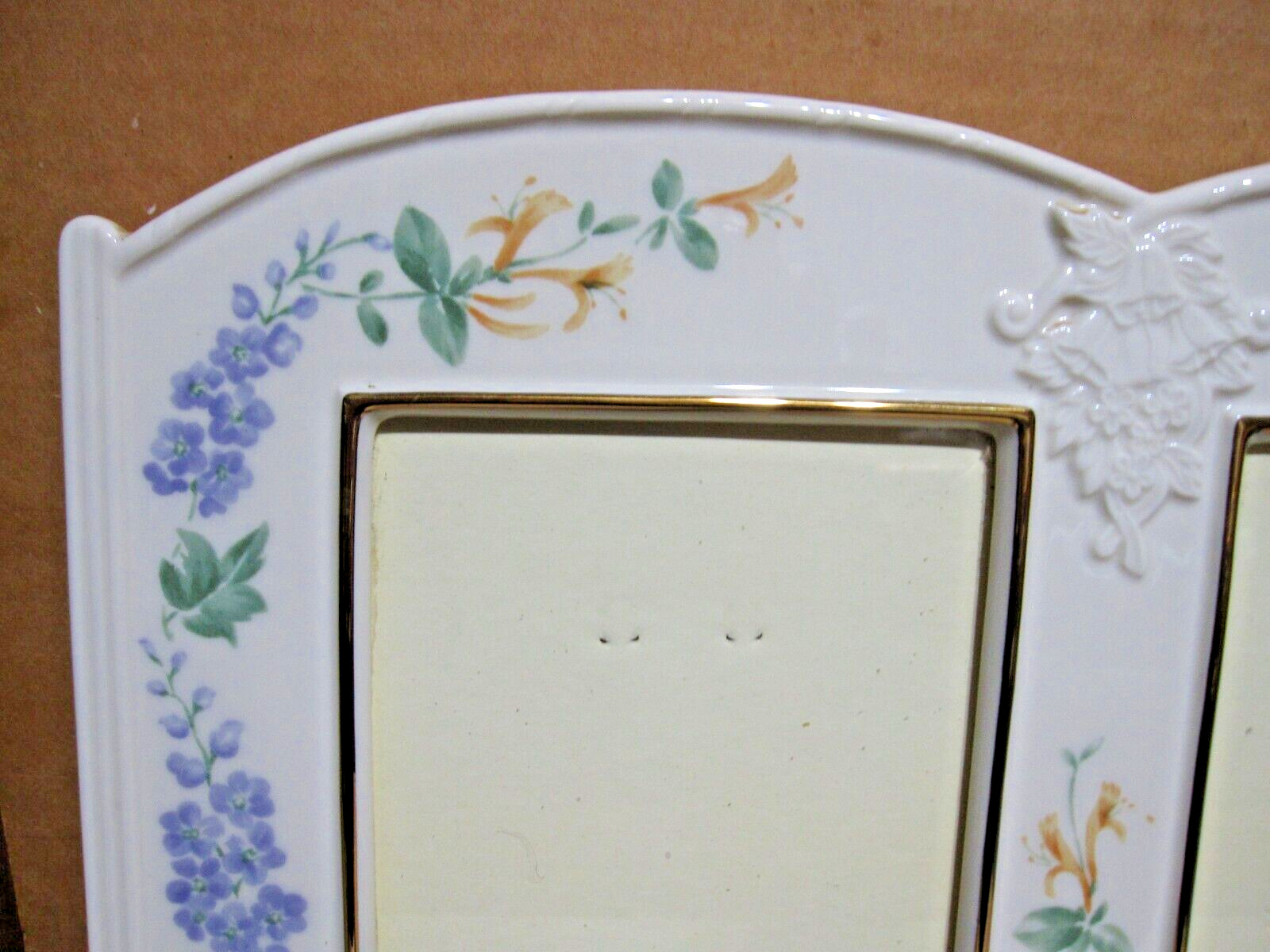 LENNOX=FLORAL=GOLD TRIM=DOUBLE PICTURE FRAME= 11 X 15=PRINTED PHASE=SEE PICTURES