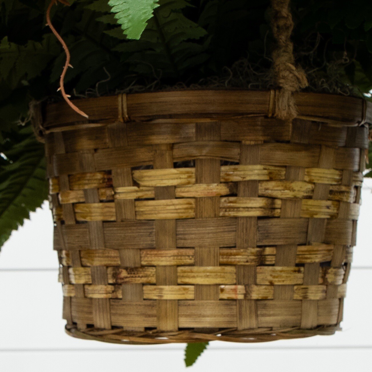 29″ Double Giant Artificial Boston Fern in Hanging Basket. Retail $139