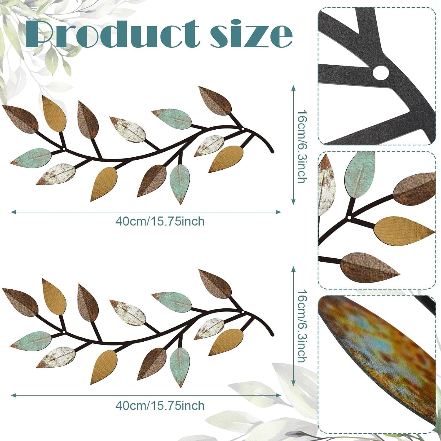 Lightweight Leaf Wall Decor – 2-Piece Set for Easy Hanging and Beautiful Spaces