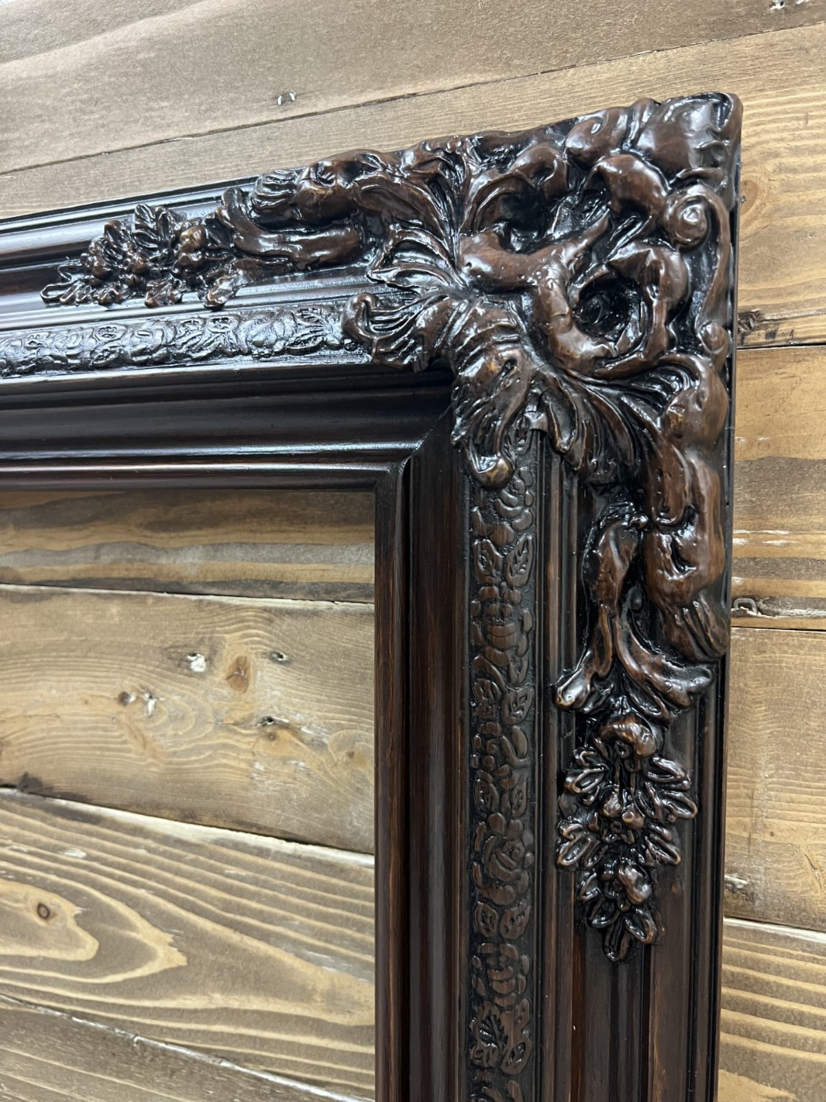 20 x 24 In Stock- Traditional compo XL ornate corners wood frame, Dark Walnut