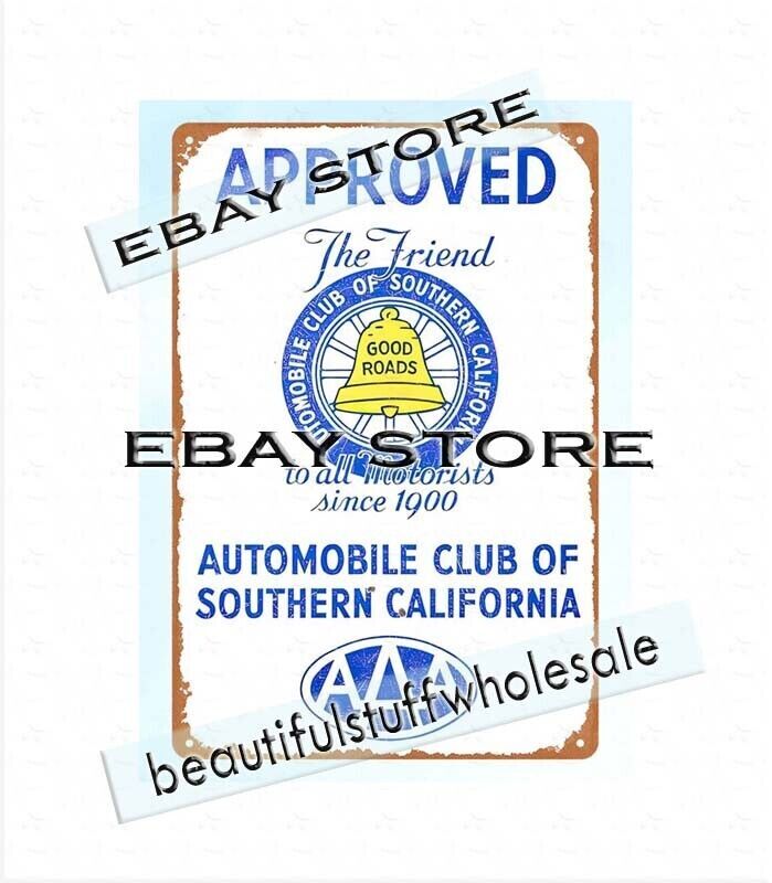 metal farm house signs Automobile Club Southern California AAA metal tin sign