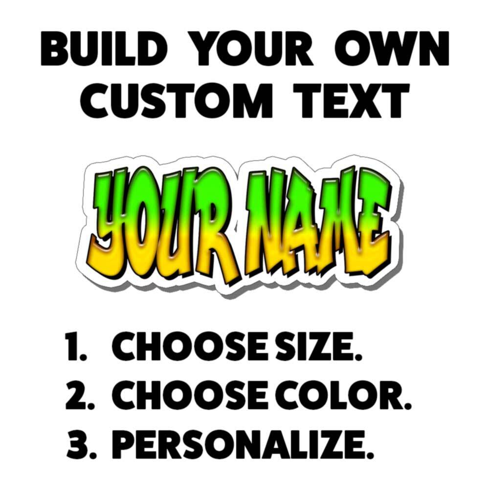Custom Personalized Graffiti Name Decal Sticker GREEN & YELLOW or YOUR CHOICE