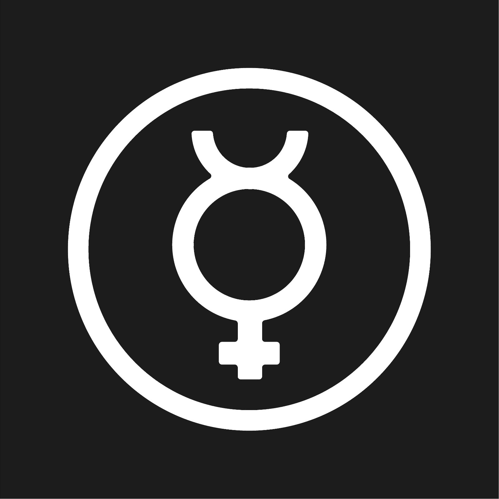 Mercury Symbol In Circle Astrology Sign Vinyl Decal Cosmic Bumper Sticker