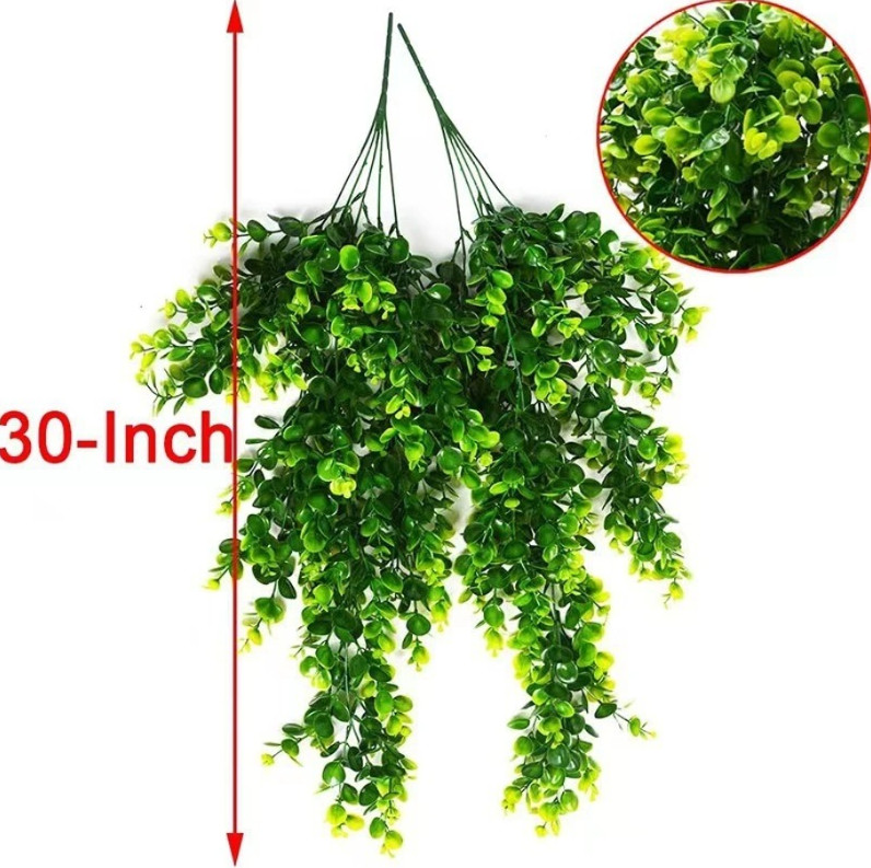 1pc Green 30in Artificial Hanging Eucalyptus Vine Greenery Wall Decor – NEW