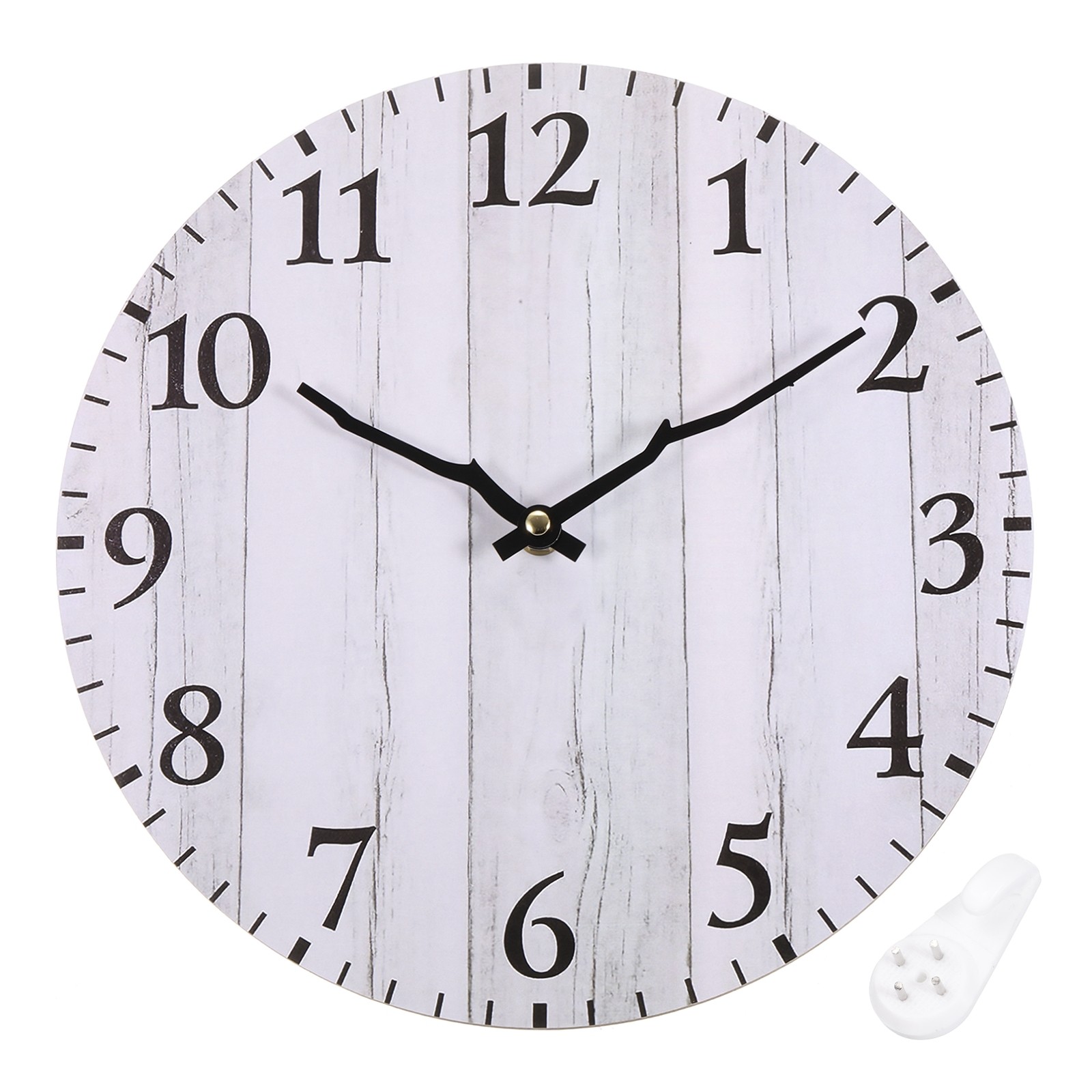 12″ Wooden Arabic Numerals Vintage Wall Clock Style g & Gray White