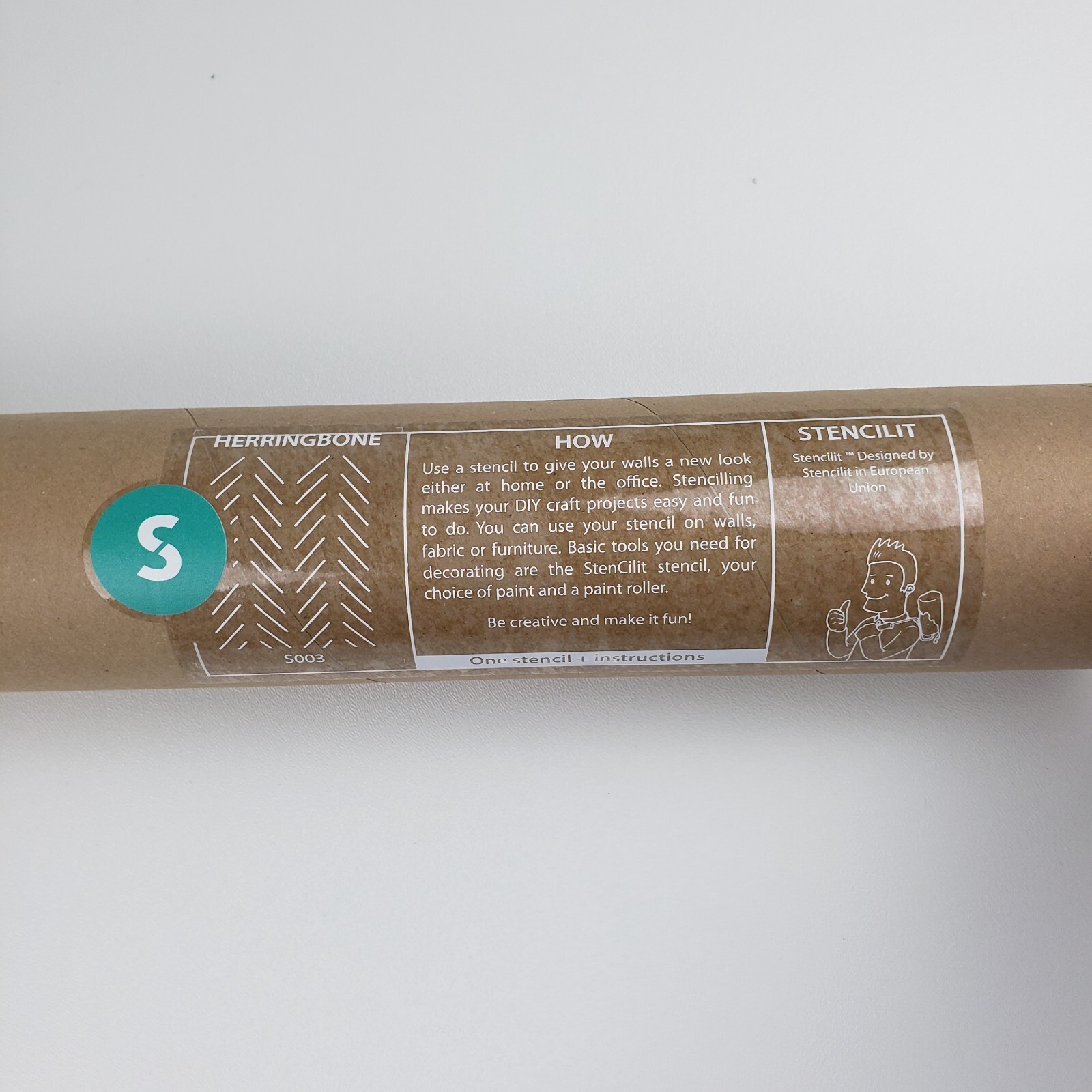 STENCILIT Simple Duo Wall Stencil Herringbone Print Size Small Open Promptly