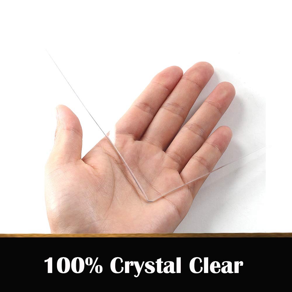Leoewo Rectangular Clear Table Protector Crystal Plastic Table Pads Vinyl