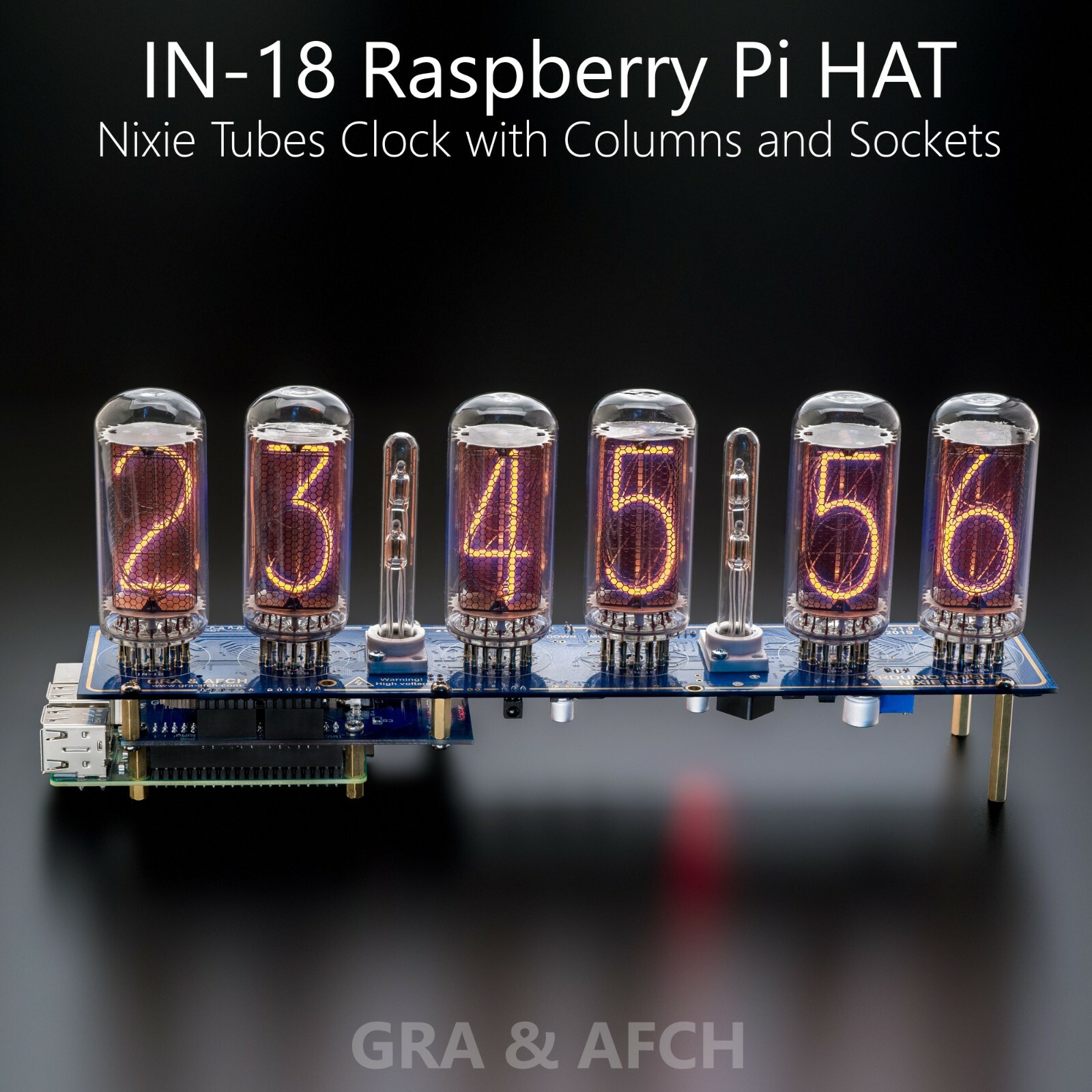 IN-18 SHIELD NCS318 RASPBERRY PI HAT or ARDUINO NIXIE CLOCK [WITH OPTIONS]