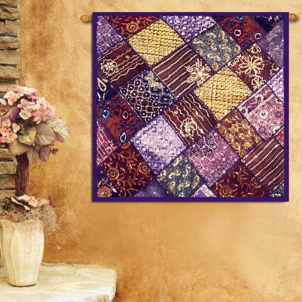 ANNIVERSARY GIFT ETHNIC ART DÉCOR HAND EMBROIDERED WALL HANGING TAPESTRY 40″
