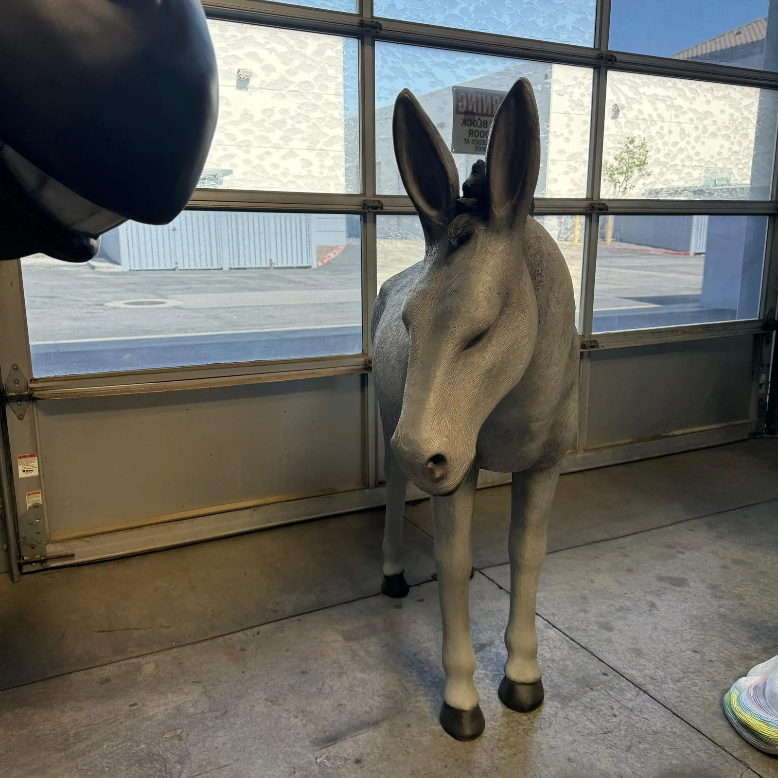 Gray Donkey Life Size Resin Statue Farm Animal Display Prop Western Home Decor