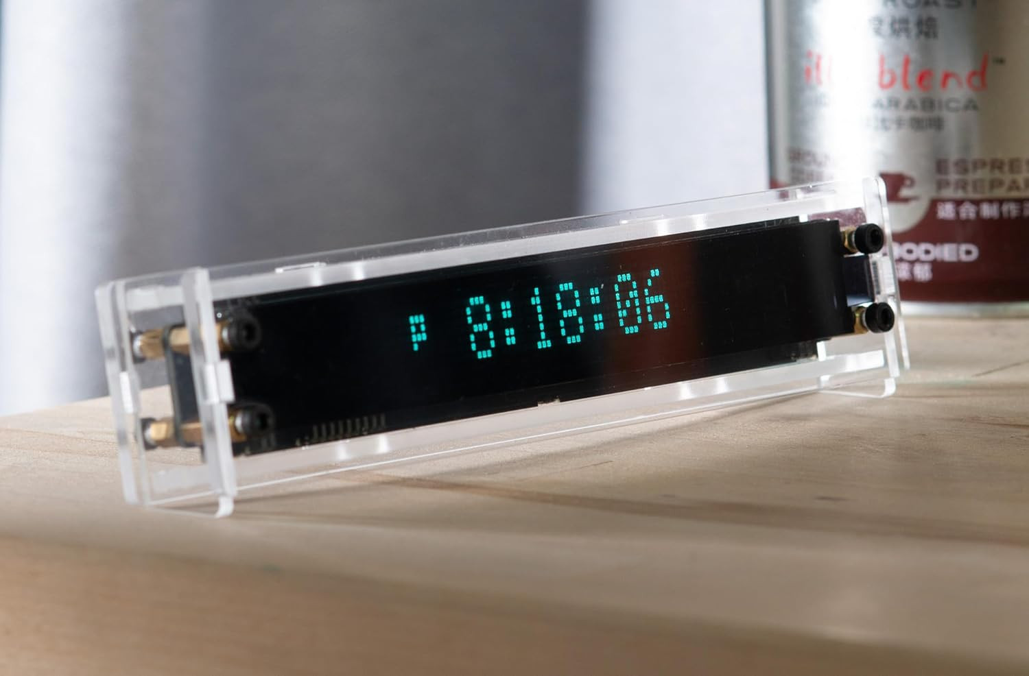 Retro Desk Clock for Office – Nixie Tube Style Digital Clock, VFD Tube Glow Disp