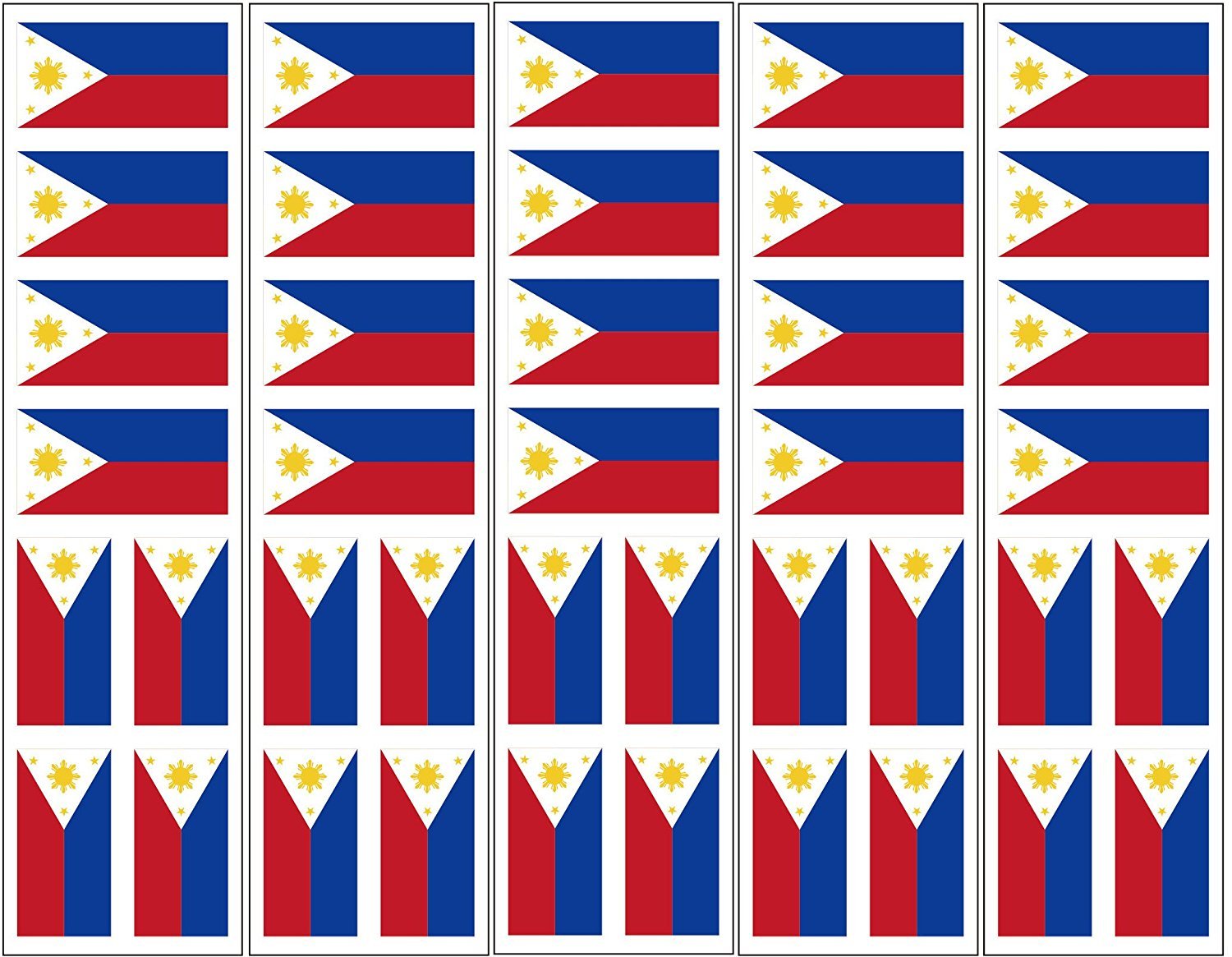 40 Removable Stickers: Philippines Flag, Philippine Party Favors, Decals
