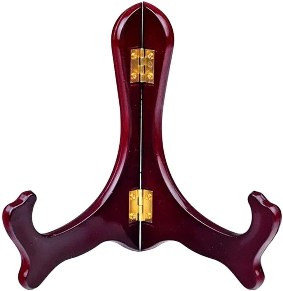 7”- 2PK Wooden Display Stand – Black Wood Plate Stand Frame -Decorative Plate H