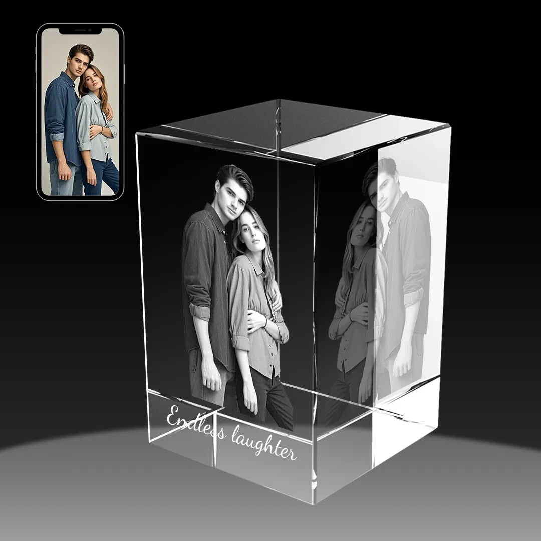 Personalised 3D Crystal Photo Gifts, Unique Anniversary Birthday Wedding Present