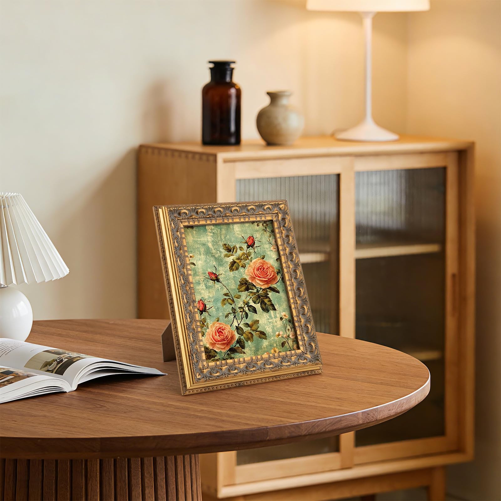 Poster Frame Ornate Bronze, Horizontal and Vertical Wall Display With Real Glass