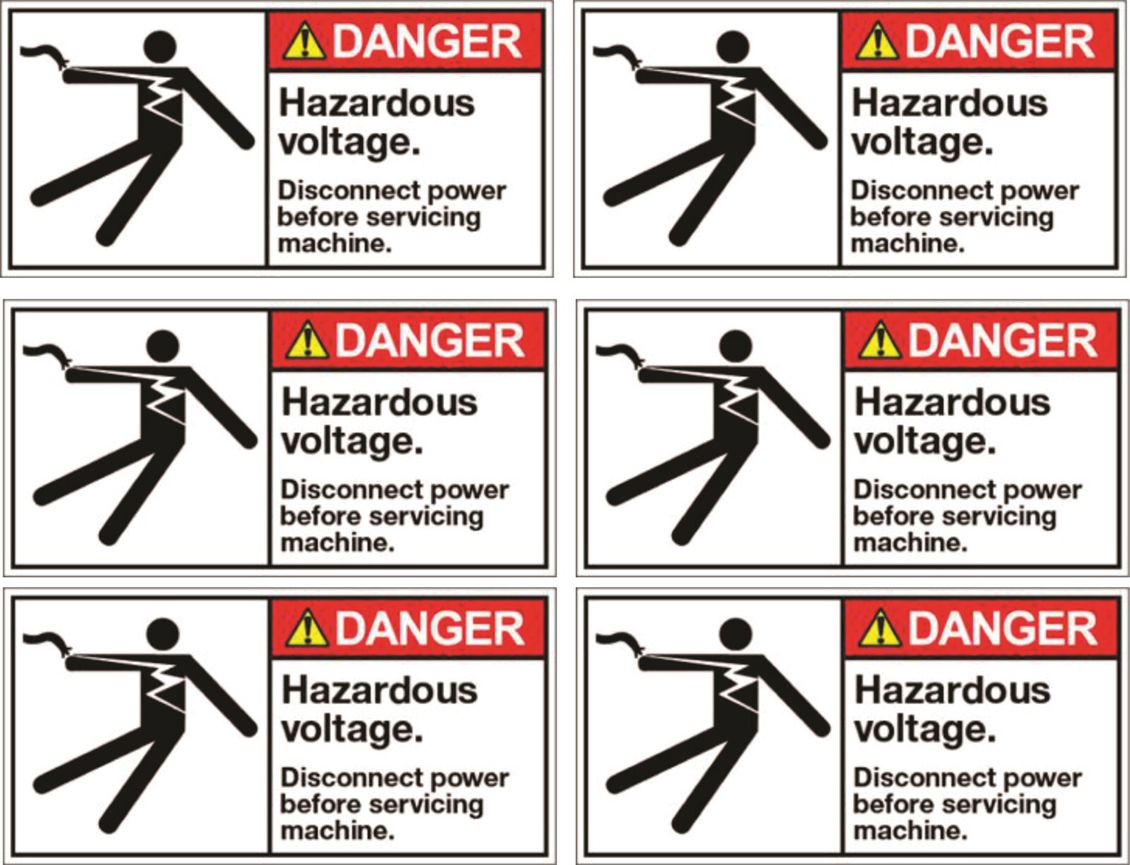 Danger High Voltage Sticker Vinyl Decal Label Electrical Safety
