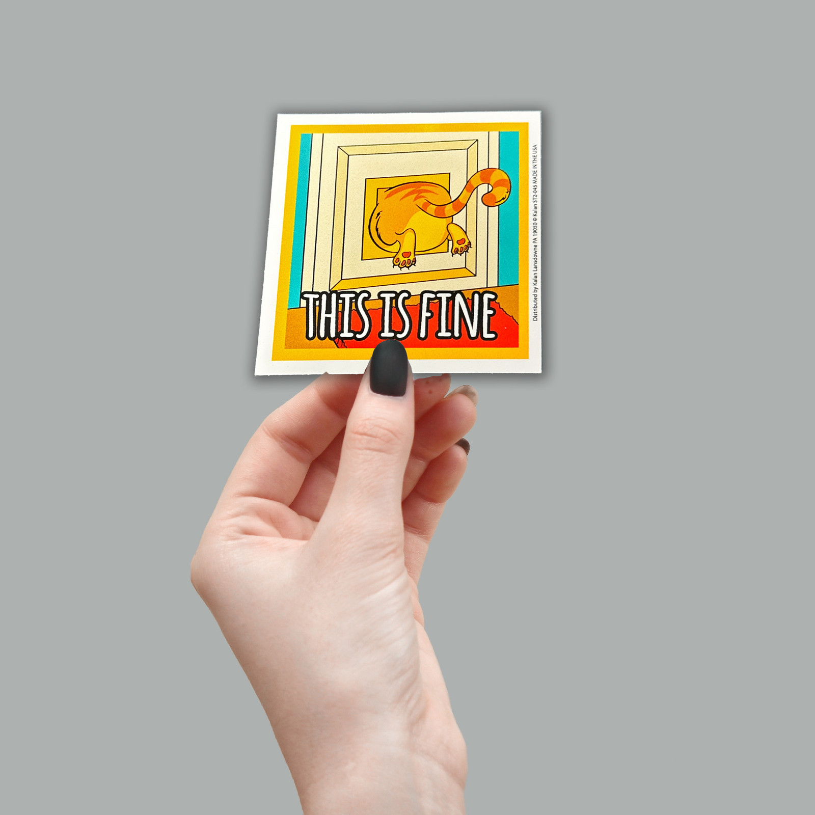 “THIS IS FINE” Fat Ass Cat Sticker Die-Cut Bumper Car Decal – Made in USA