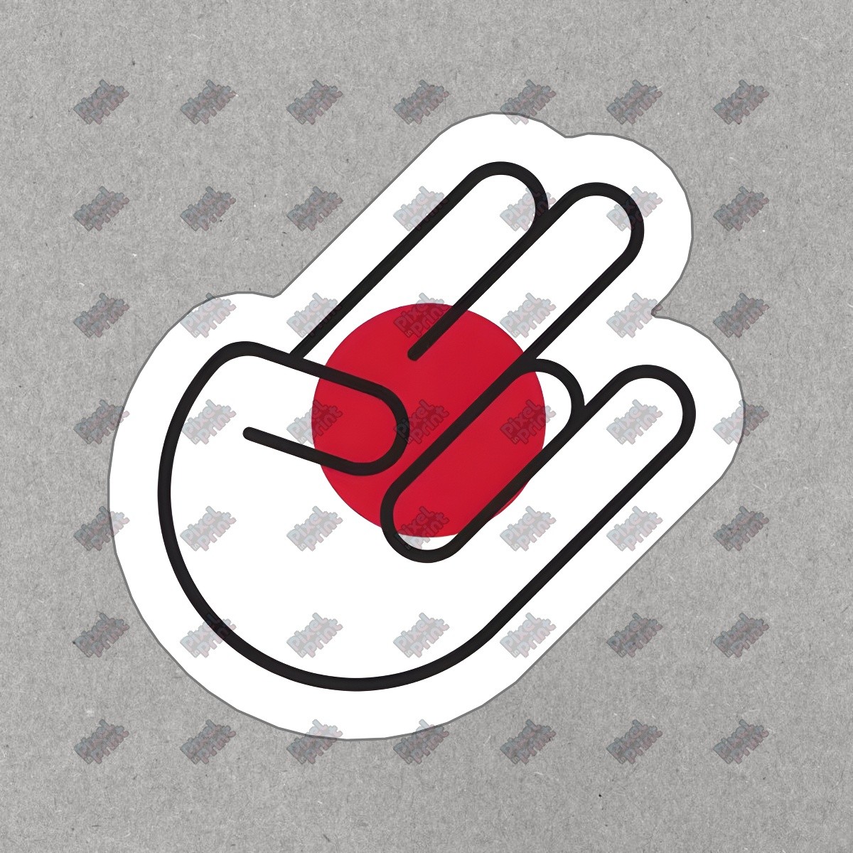 Japanese Hand Symbol Vinyl Sticker Red Circle Decal Minimalist Design #661490