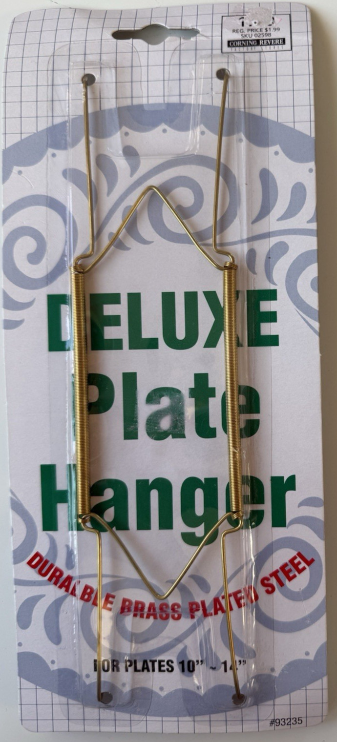 Corning Revere Brass Plated Steel Deluxe Plate Hanger For Plates 10” – 14” – New