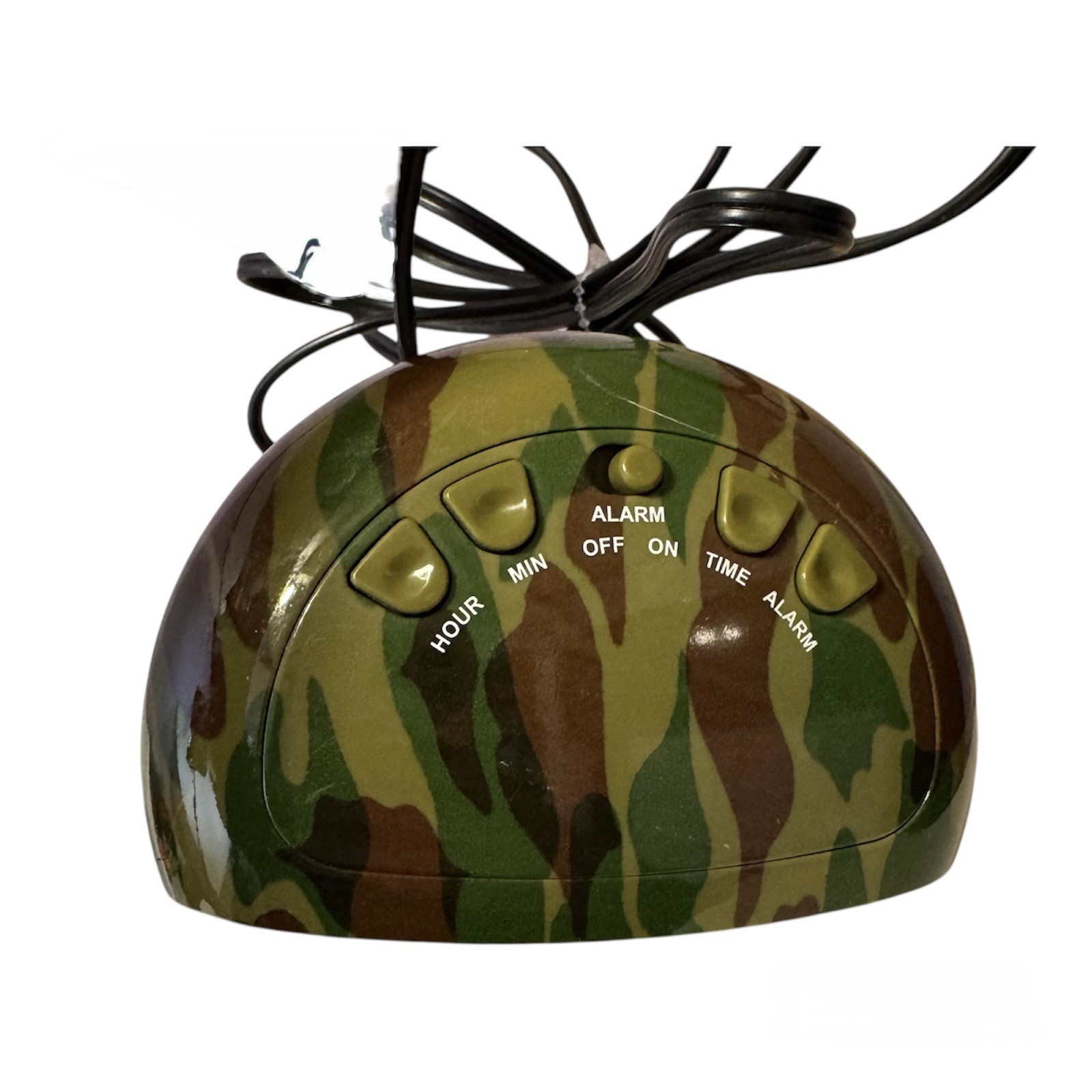 Sharp Camouflage Alarm Clock. Plug In, Camp Decor, Boy, Hunting, Works