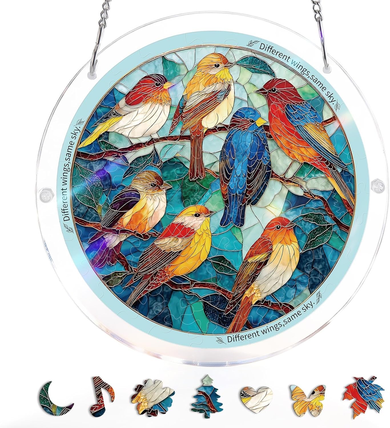 Dawn Flower Acrylic Puzzle Suncatcher Window Hanging Home Garden Decor